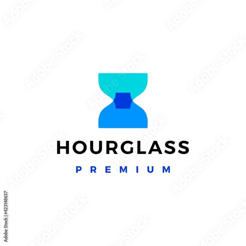 hourglass logo vector icon illustration