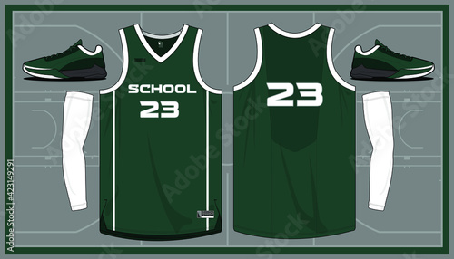 Basketball jersey template vector mockup