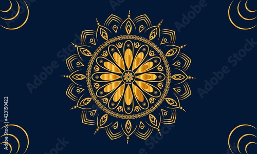 Luxury Mandala Background with elegant Golden Color ornamental pattern arabic and decorative mandala design