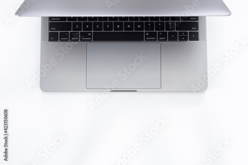 Top view Laptop isolated on white background