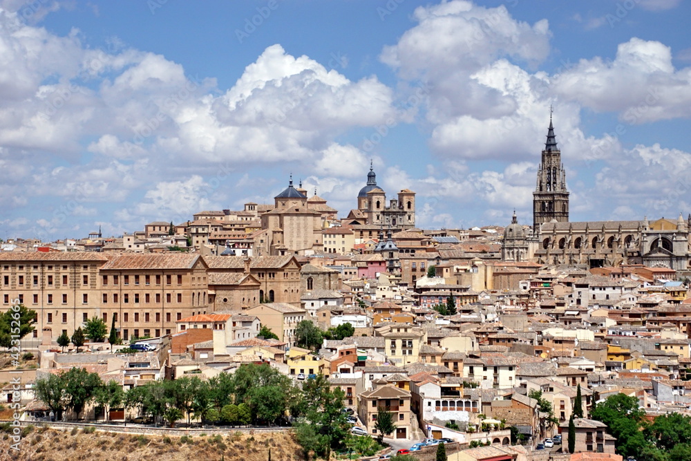 Panorama of the old city of Toledo, the former capital of Spain.