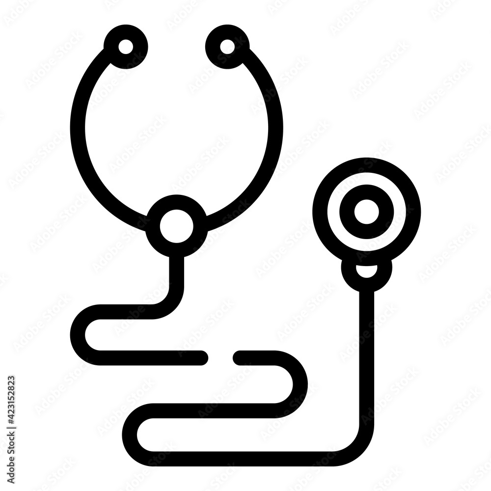 Stethoscope icon. Outline stethoscope vector icon for web design isolated on white background Stethoscope icon. Outline stethoscope vector icon for web design isolated on white background