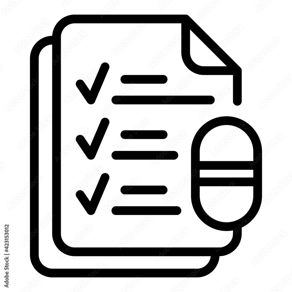 Doctor recipe icon. Outline doctor recipe vector icon for web design isolated on white background Doctor recipe icon. Outline doctor recipe vector icon for web design isolated on white background