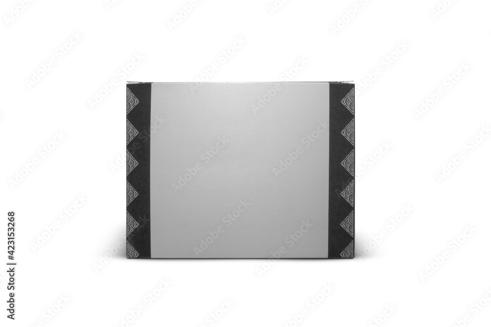 silver box mock-up isolated on white background. Blank packaging boxes silver box mock-up isolated on white background. Blank packaging boxes