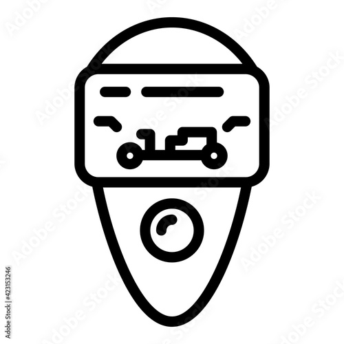Vehicle keyless icon. Outline vehicle keyless vector icon for web design isolated on white background