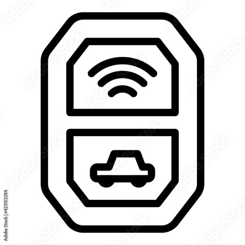 Auto keyless icon. Outline auto keyless vector icon for web design isolated on white background