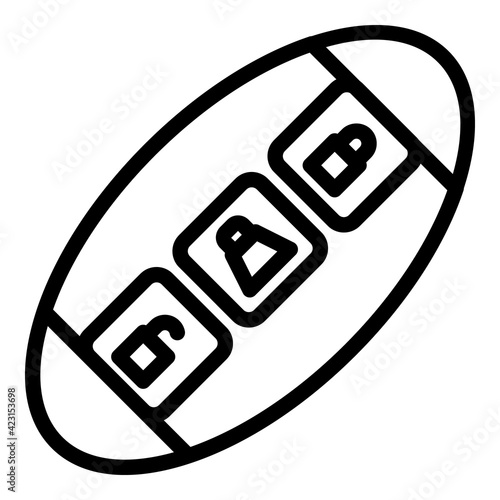 Button smart car key icon. Outline button smart car key vector icon for web design isolated on white background