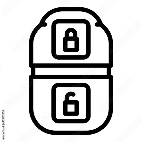 Control car keyless icon. Outline control car keyless vector icon for web design isolated on white background