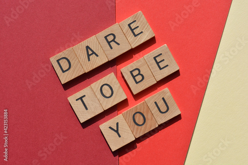 Canvas-taulu Dare To Be You, words