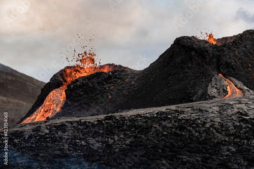 Volcanic eruption in Iceland photo