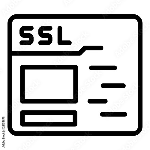 Ssl protect icon. Outline ssl protect vector icon for web design isolated on white background