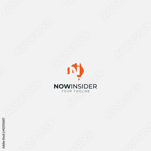 N i logo for business in australia map logo letter N