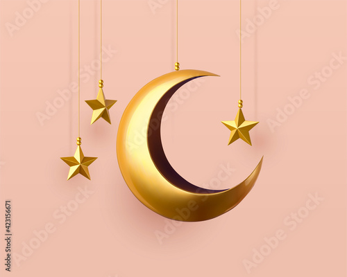 3d hanging moon and star decoration
