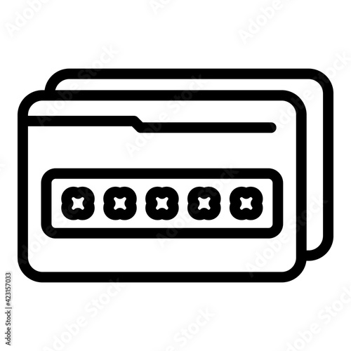 Digital cipher icon. Outline digital cipher vector icon for web design isolated on white background