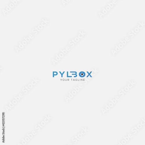 double PYL Box type logo abstract logo modern blue