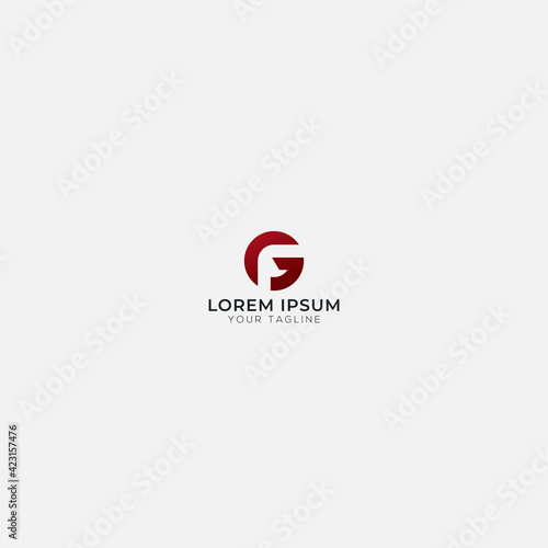 Free Download GF Letter Logo Red FG icon modern vector - GFXLoad