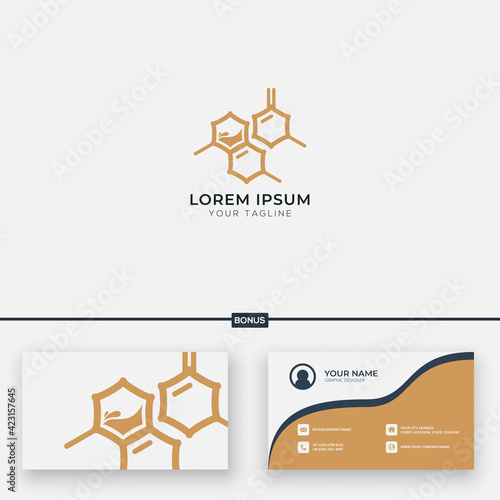 bee hive laboratory logo design vector modern