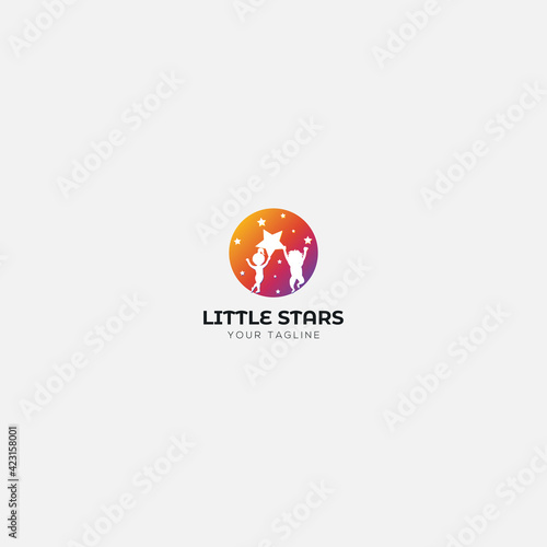 kindergarten logo little stars child health kids