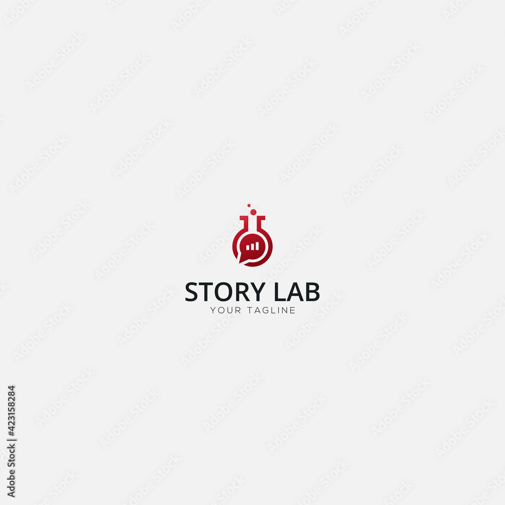 Story lab communication chat logo design Story lab communication chat logo design