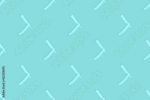 Classic razor seamless pattern. Background with the effect of an embossed pattern on paper.