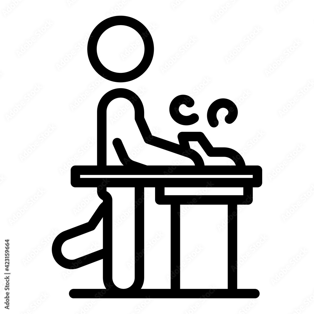 Ergonomic workstation icon. Outline ergonomic workstation vector icon ...