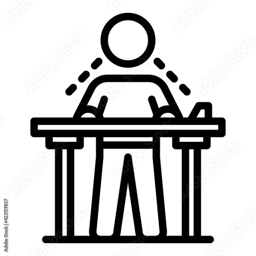 Ergonomic position icon. Outline ergonomic position vector icon for web design isolated on white background