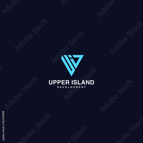 Letter U and I and D design Logo, design logo style Geometric, Modern logo