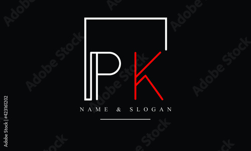 PK, KP, P, K abstract letters logo monogram