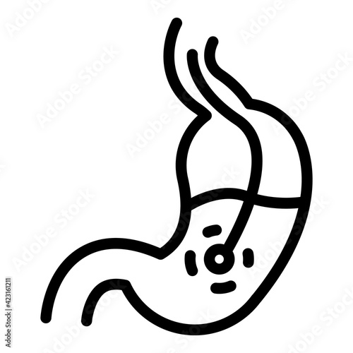 Stomach endoscopy icon. Outline stomach endoscopy vector icon for web design isolated on white background