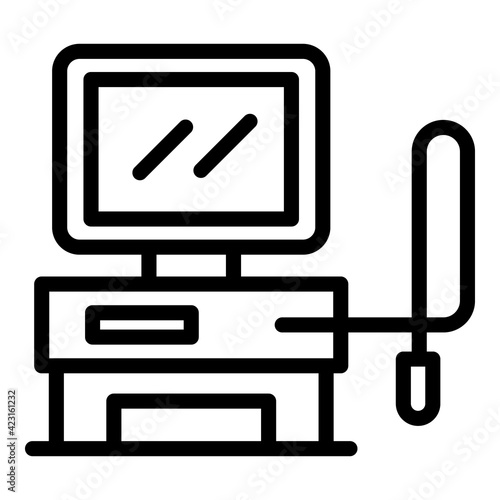 Hospital endoscope icon. Outline hospital endoscope vector icon for web design isolated on white background