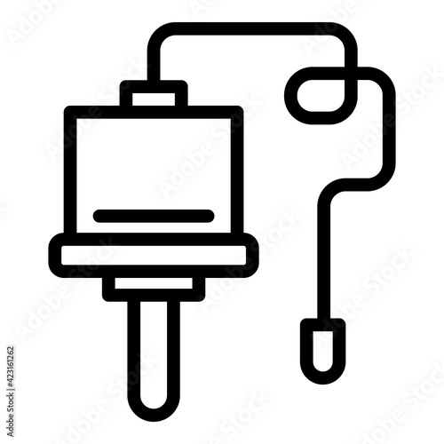 Digital endoscope icon. Outline digital endoscope vector icon for web design isolated on white background
