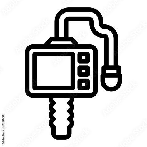 Health endoscope icon. Outline health endoscope vector icon for web design isolated on white background
