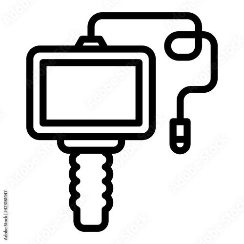 Doctor endoscope icon. Outline doctor endoscope vector icon for web design isolated on white background