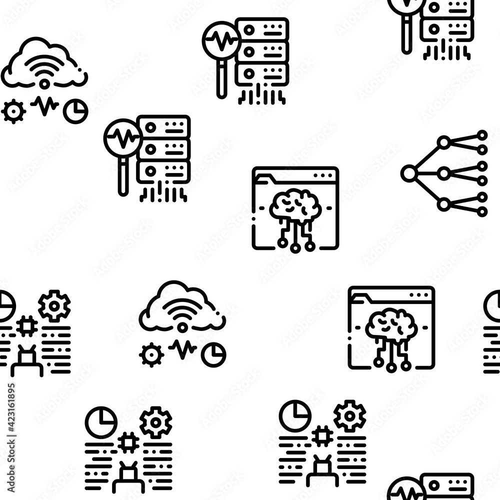 Machine Learning Ai Seamless Pattern Vector Machine Learning Ai Seamless Pattern Vector