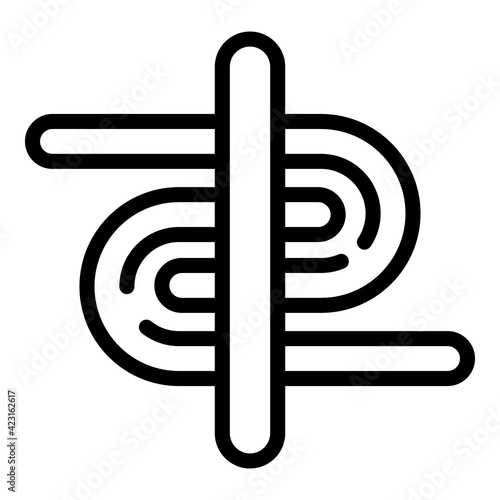 Yarn manufacturing icon. Outline yarn manufacturing vector icon for web design isolated on white background