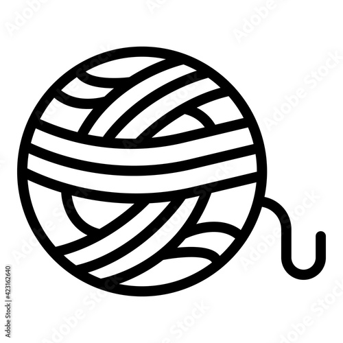 Yarn ball icon. Outline yarn ball vector icon for web design isolated on white background