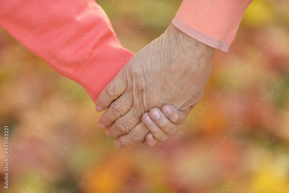 granddaughter and grandfather holding hands granddaughter and grandfather holding hands