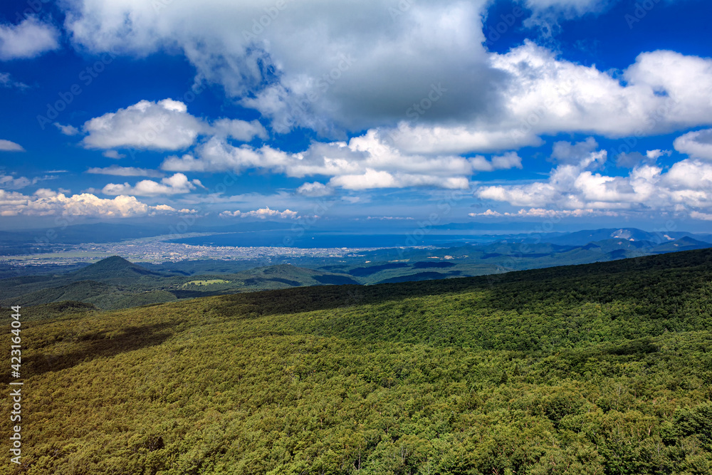 青森県・八甲田山から望む青森市の風景 青森県・八甲田山から望む青森市の風景