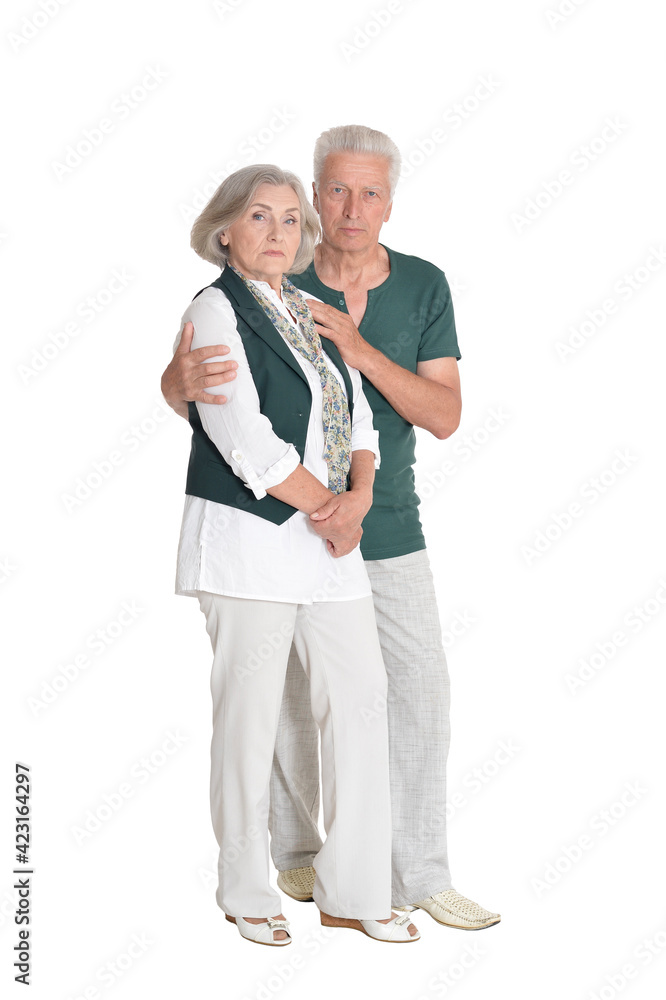 portrait of senior couple embracing isolated portrait of senior couple embracing isolated