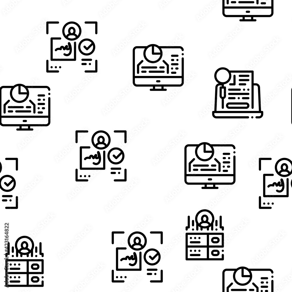Digital Identity User Seamless Pattern Vector Digital Identity User Seamless Pattern Vector