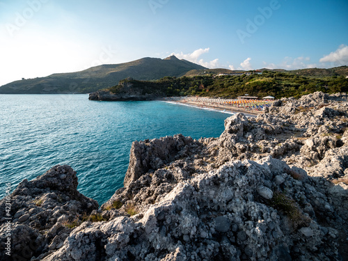 Capogrosso beach on the Tyrrhenian Sea near Marina di Camerota. Salerno  Campania  Italy