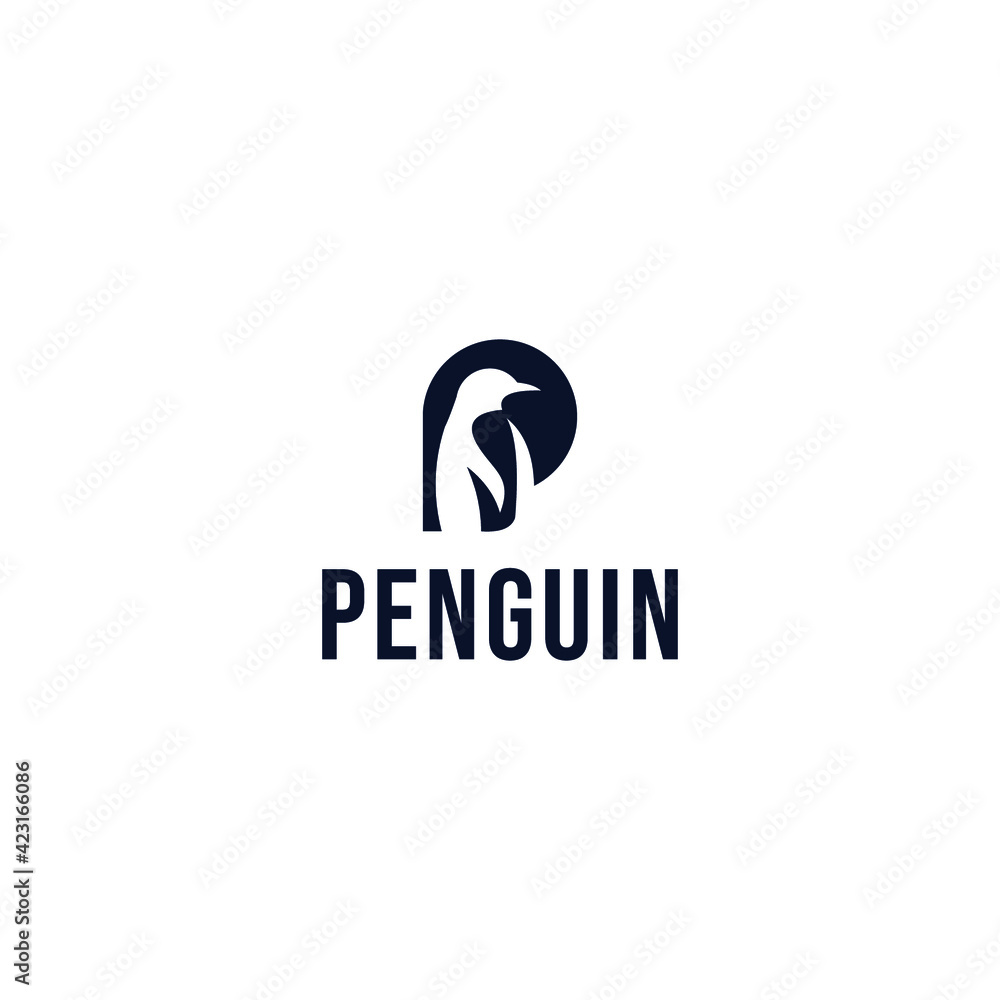 initial P and penguin logo initial P and penguin logo