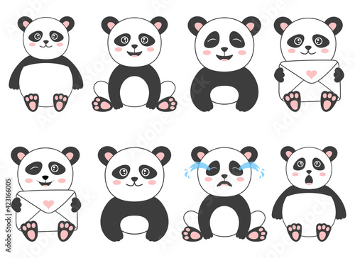 Fototapeta Naklejka Na Ścianę i Meble -  Panda bear vector design illustration isolated on white background
