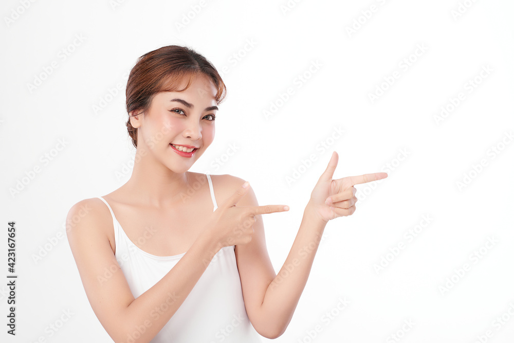 Beautiful young asian woman with clean fresh skin on white background, Face care, Facial treatment, Cosmetology, beauty and spa, Asian women portrait Beautiful young asian woman with clean fresh skin on white background, Face care, Facial treatment, Cosmetology, beauty and spa, Asian women portrait