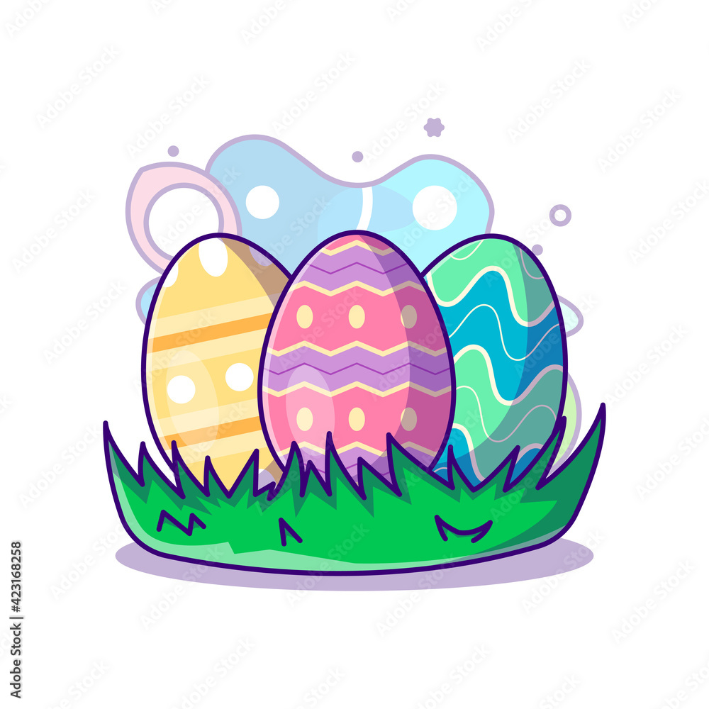 Easter Eggs Collection to Easter Day Vector Icon Illustration in Flat Cartoon style for Web Landing Pages with Banner or Sticker and Background Easter Eggs Collection to Easter Day Vector Icon Illustration in Flat Cartoon style for Web Landing Pages with Banner or Sticker and Background
