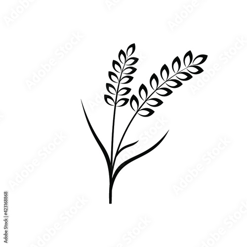 Black Wheat logo isolated on a white background