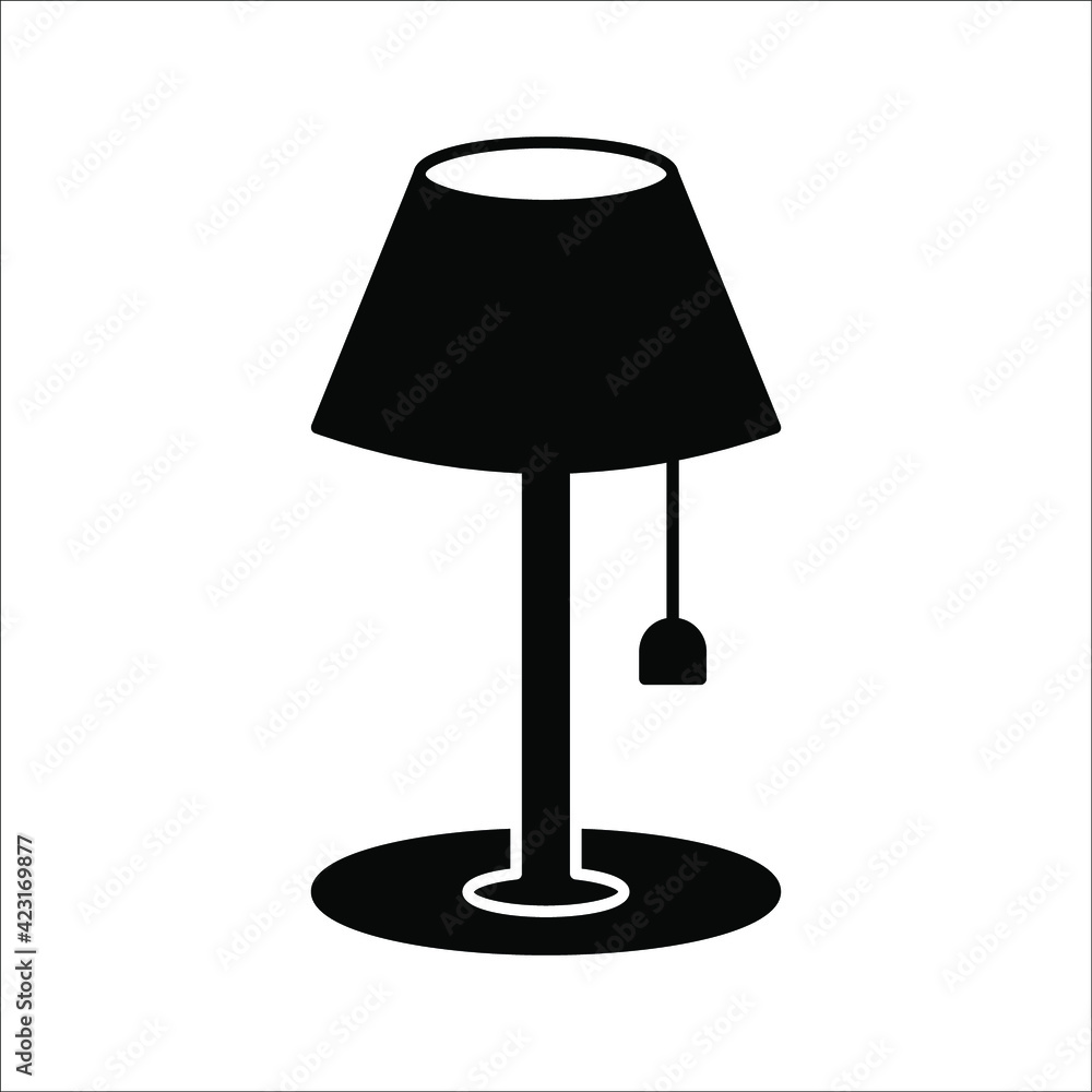 Obraz premium table lamp icon on white background. color editable