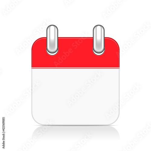 Blank calendar icon isolated on a white backgroundar