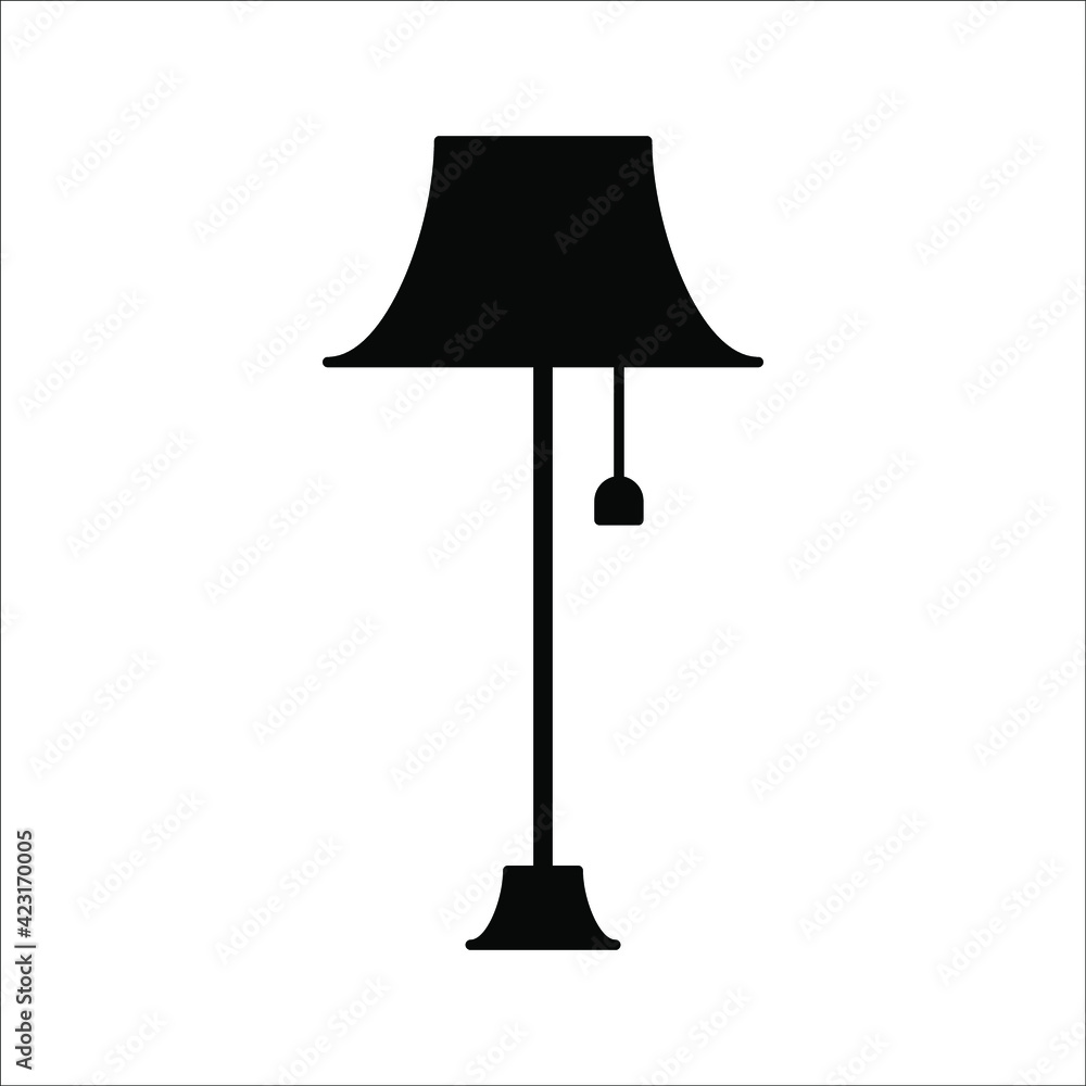 Obraz premium table lamp icon on white background. color editable