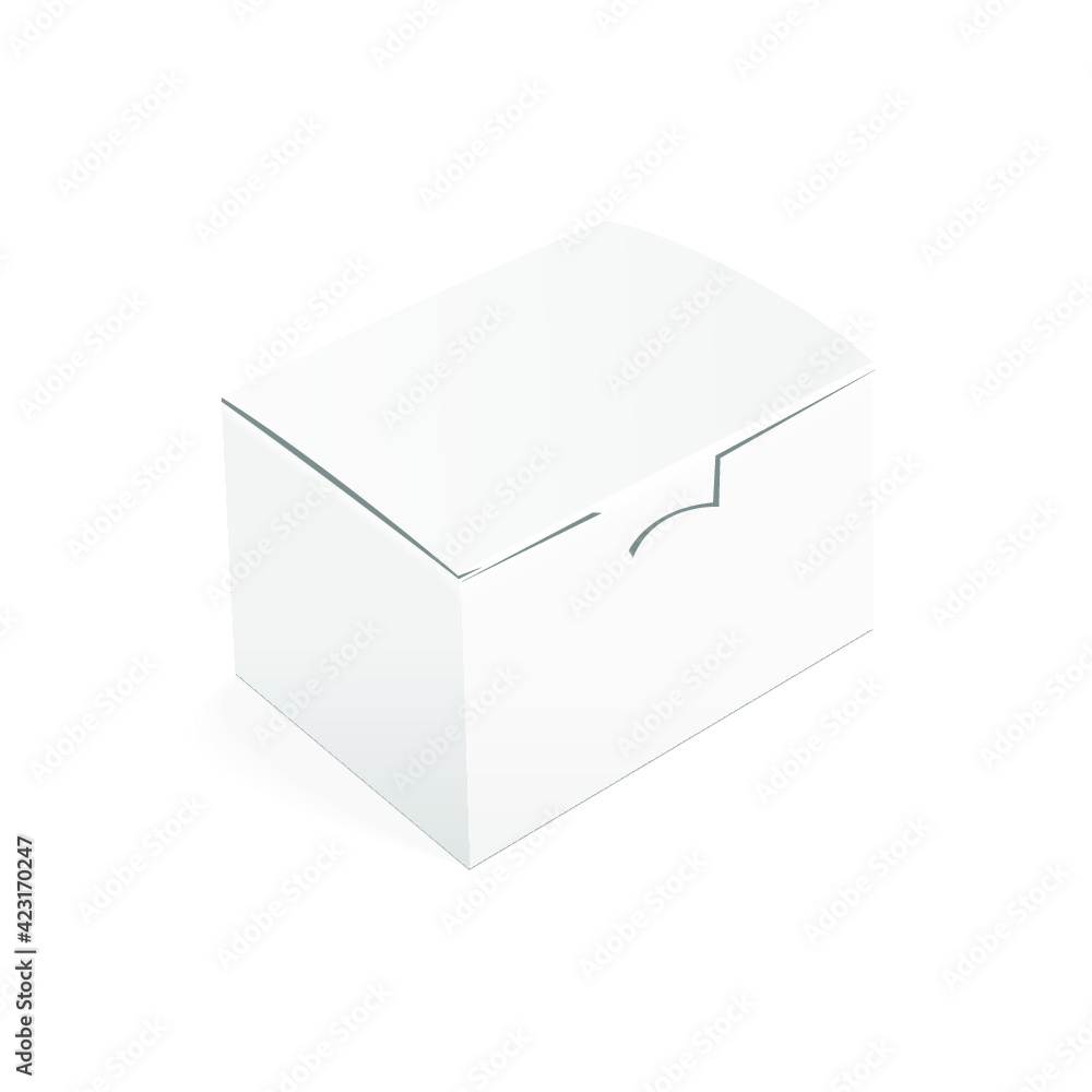 Blank closed craft box isolated on a white background. 3d rendering